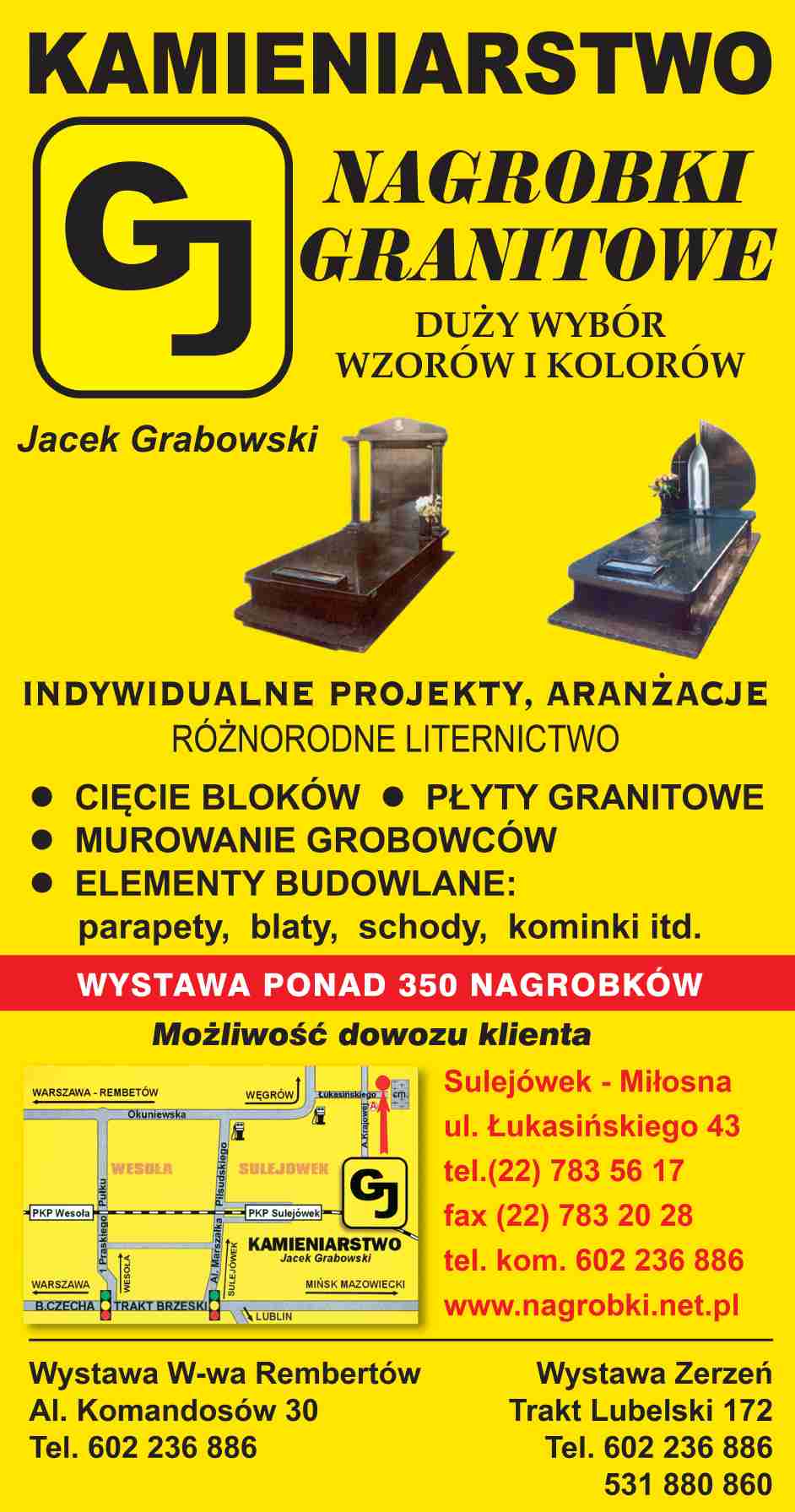 USŁUGI KAMIENIARSKO-BUDOWLANE - kamieniarstwo SULEJÓWEK kamieniarstwo SULEJÓWEK